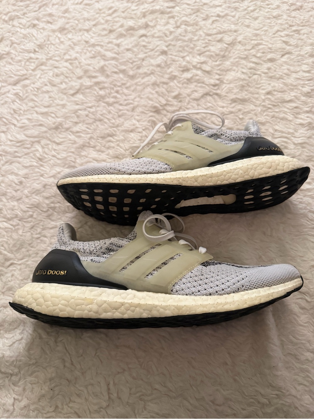 adidas Ultra Boost Running Shoes in Light Gray and Black